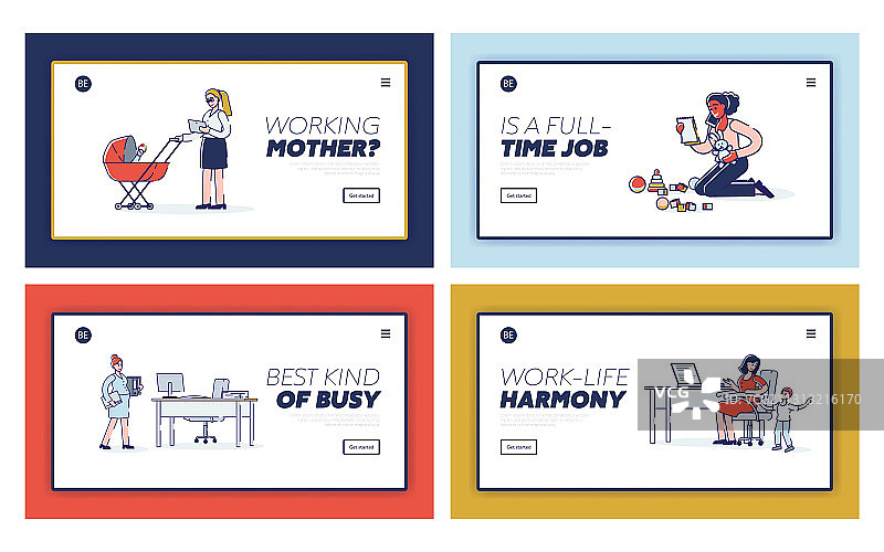 孕期概念着陆页合集图片素材