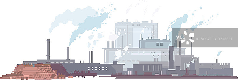 扁平风格的造纸厂图片素材