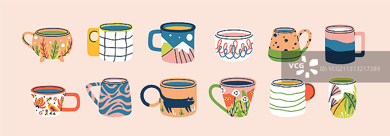 现代杯子装饰图案合集图片素材