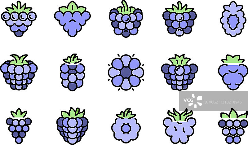 扁平风格黑莓图标图片素材