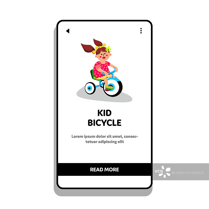 儿童骑自行车，幼儿女孩图片素材