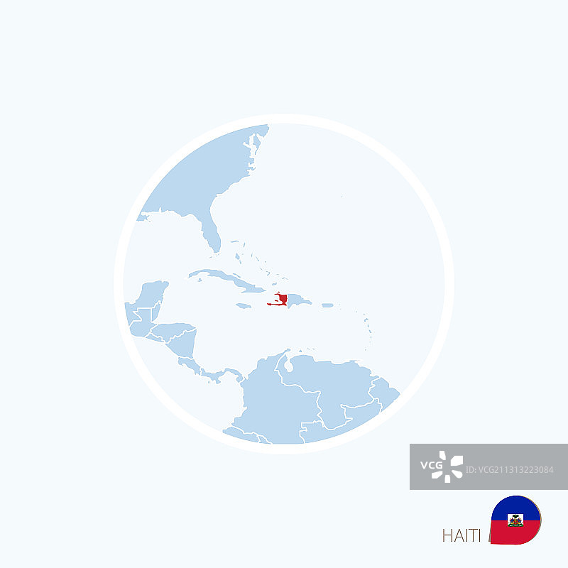 海地地图图标，蓝色加勒比海地图图片素材