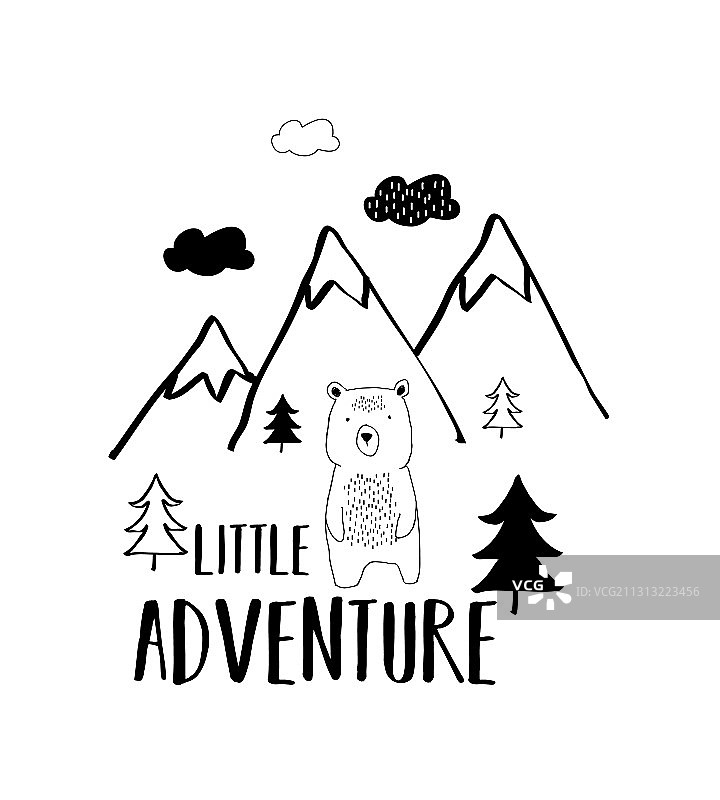 可爱卡通熊T恤设计图片素材