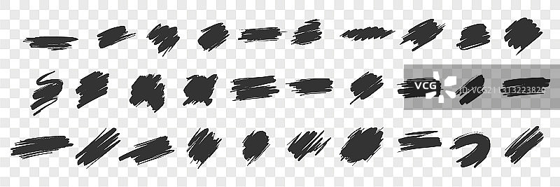 手绘笔刷下划线圆形正方形合集图片素材