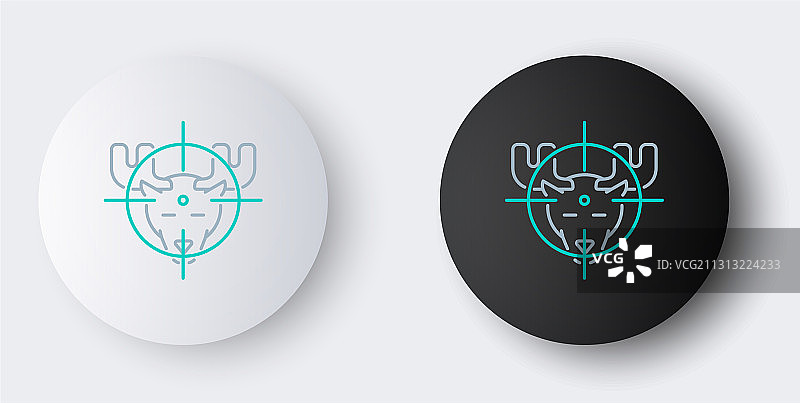 带十字准星的猎 moose 图标图片素材