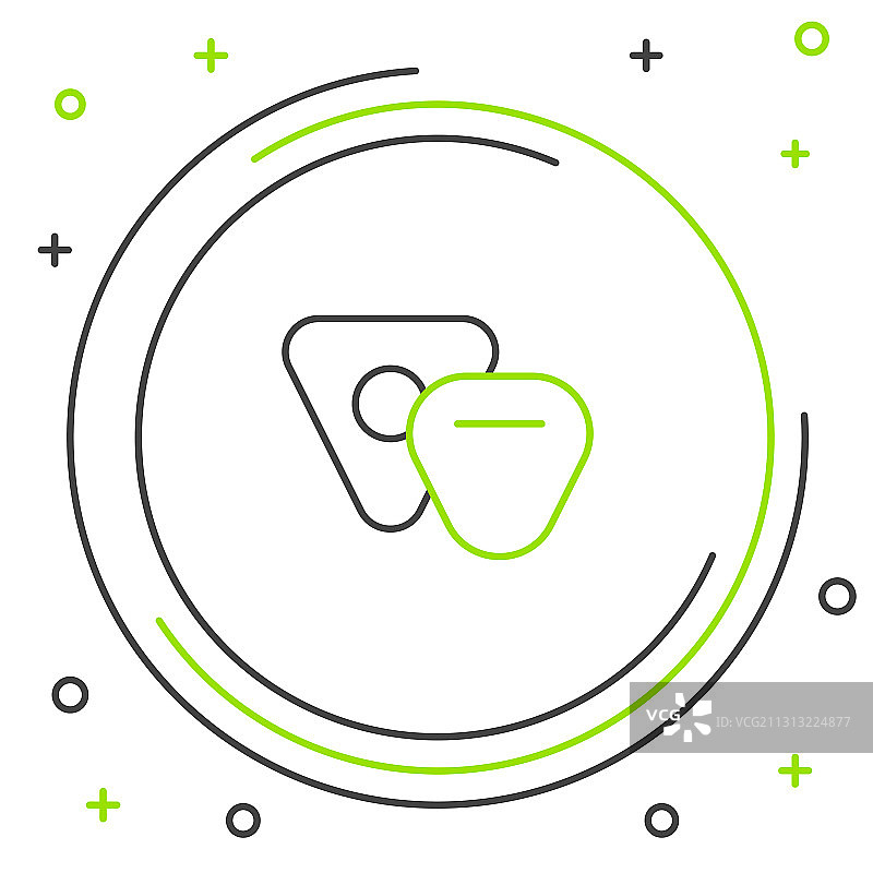 白色背景上隔离的线条吉他拨片图标图片素材