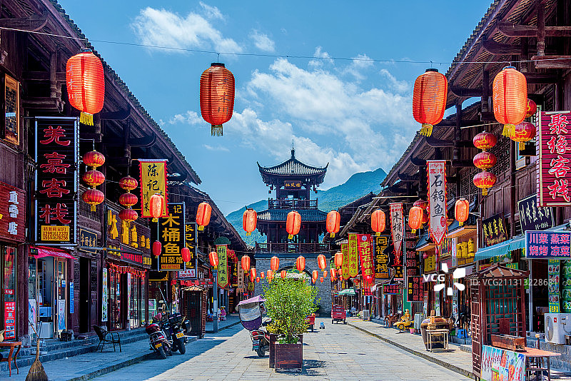 中国陕西汉中青木川古镇栖凤楼图片素材