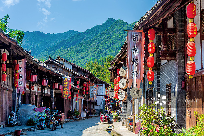 中国陕西汉中青木川古镇回龙场老街图片素材