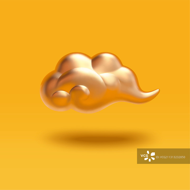 中国传统金色祥云三维模型图片素材