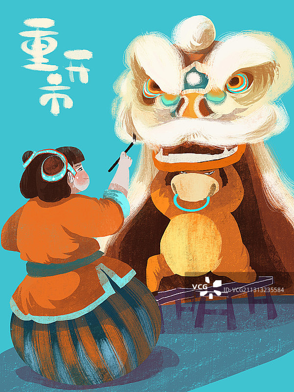 牛牛不倒翁-大年初五图片素材