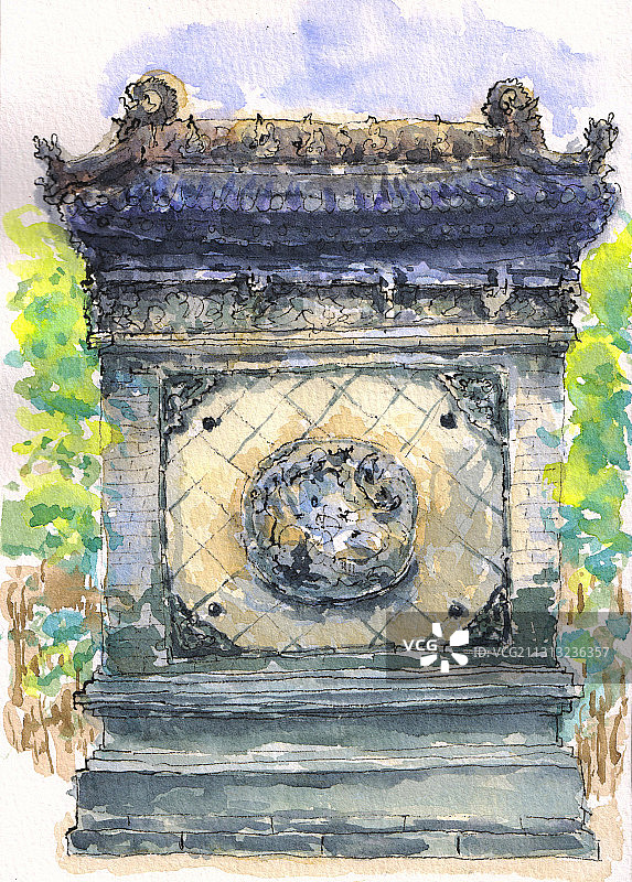 山西王家大院屏图片素材