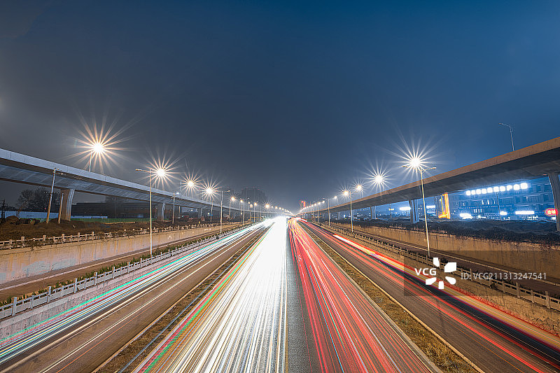 郑州西四环夜色图片素材