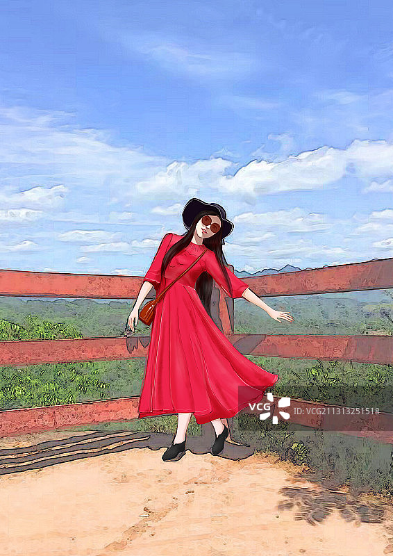 美女漫画画风图片素材