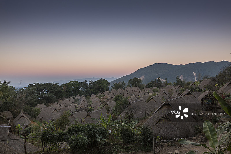 云南临沧沧源翁丁村佤族部落图片素材