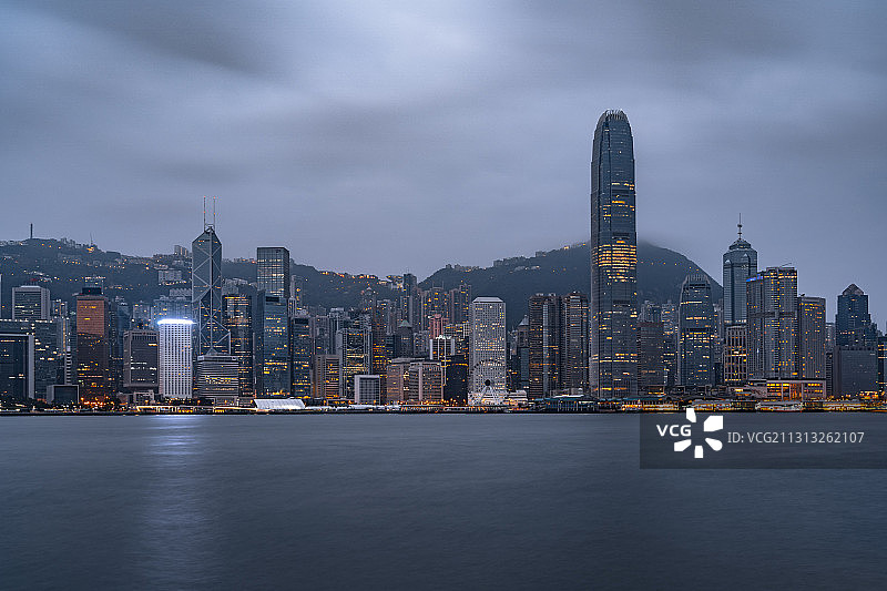 香港金融区天际线图片素材