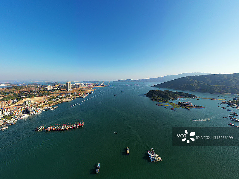 广东省惠州市大亚湾澳头港航拍图片素材