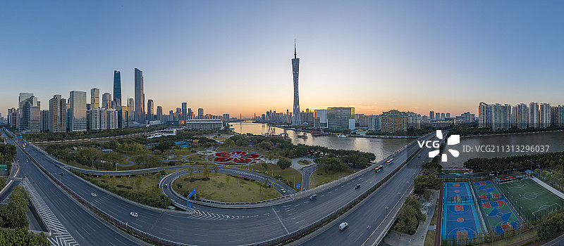 航拍中国广州城市风光图片素材