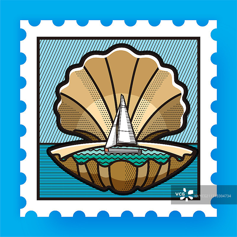 贝壳帆船图片素材