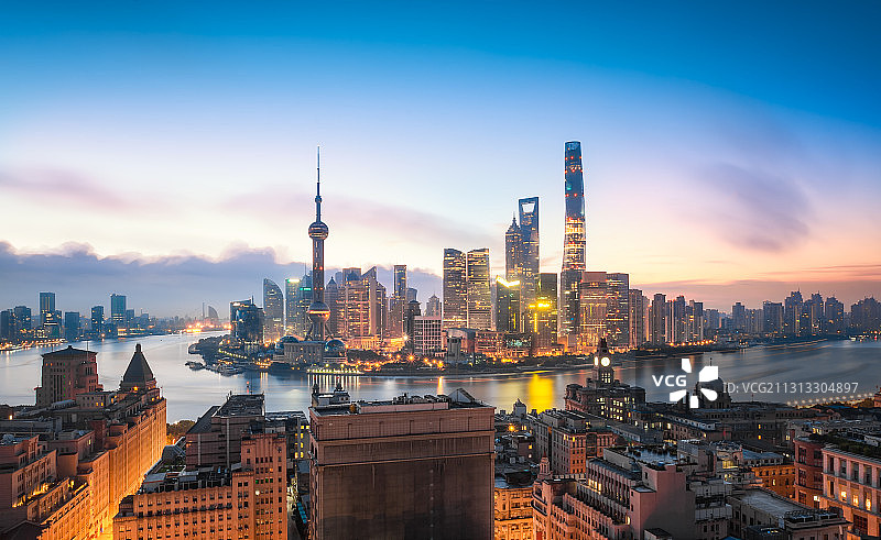 上海城市建筑夜景风光图片素材