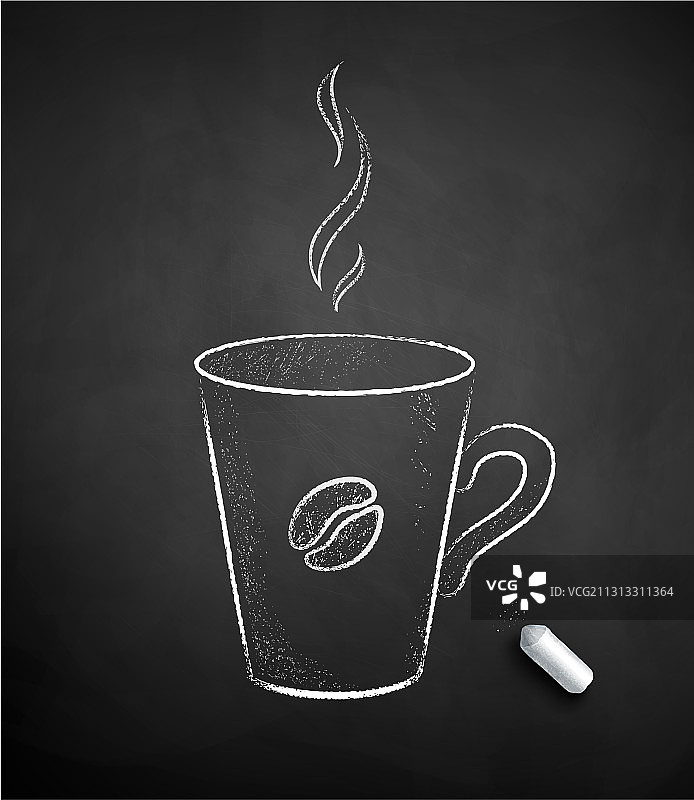 粉笔画的咖啡杯图片素材