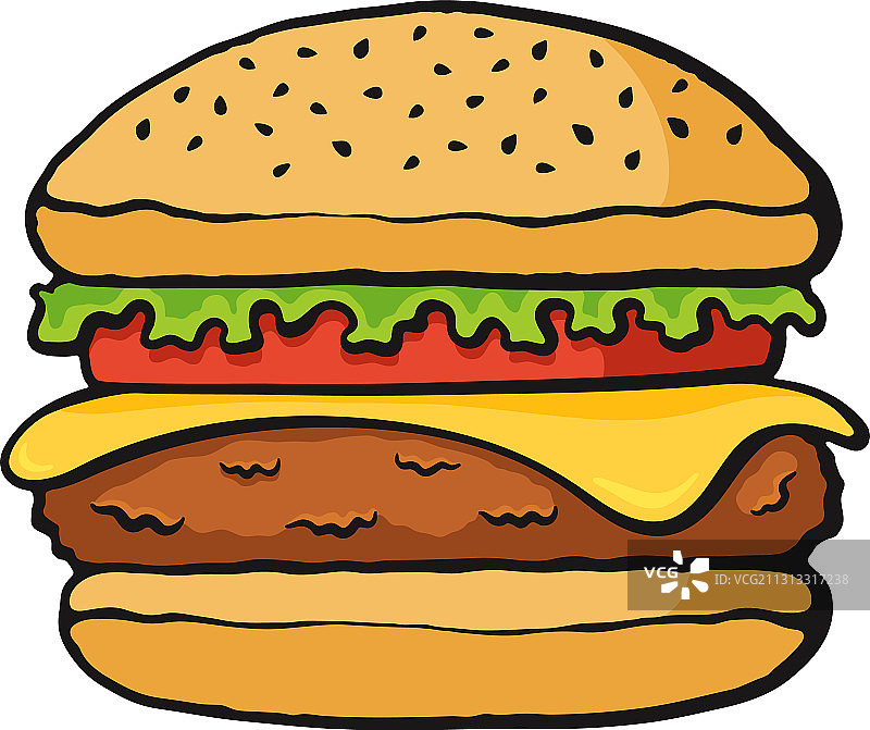 芝士番茄沙拉汉堡图片素材