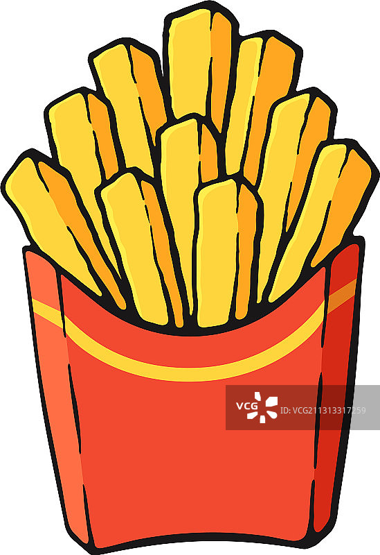 纸盒装薯条卡通图片素材