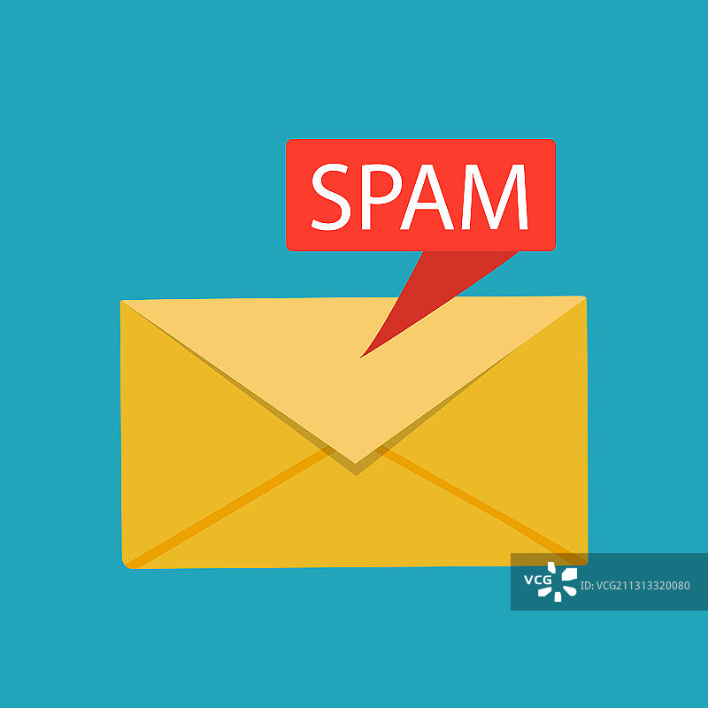 垃圾邮件数据概念注意垃圾邮件消息图片素材
