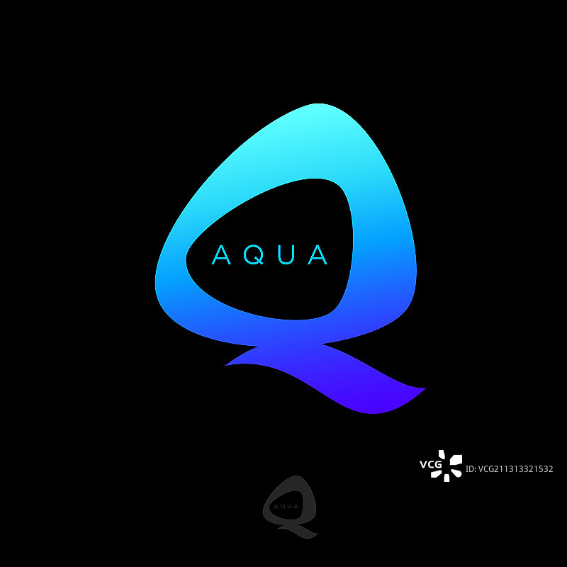 水主题Logo Q字母水滴标志图片素材