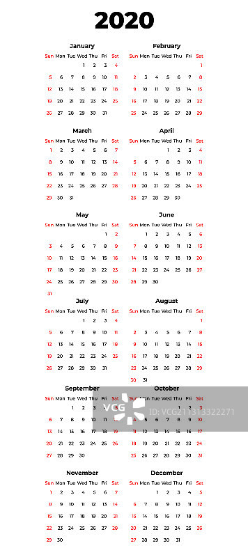 2020年日历模板抽象空白图片素材