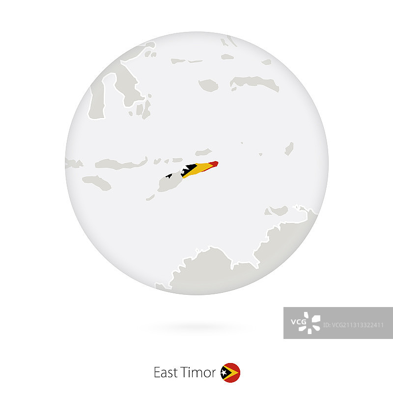圆形东帝汶地图和国旗图片素材