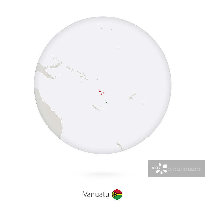 瓦努阿图地图和圆形国旗图片素材