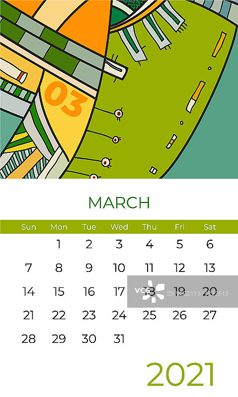 2021年3月日历抽象艺术图片素材