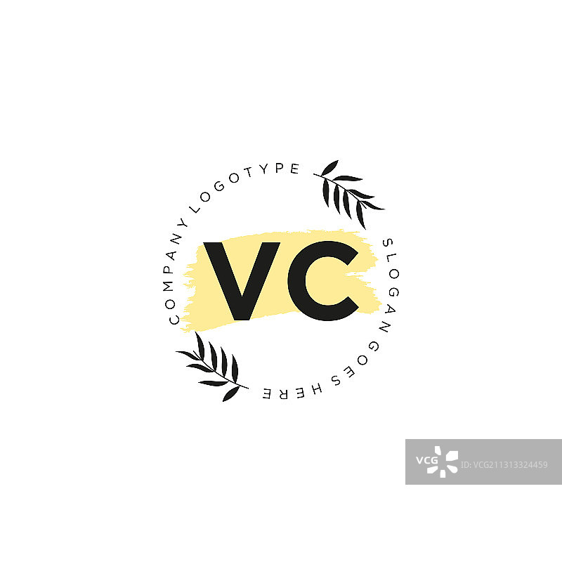 VC字母标志图标设计模板元素图片素材