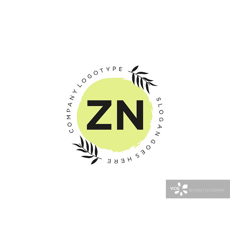 ZN字母标志图标设计模板元素图片素材
