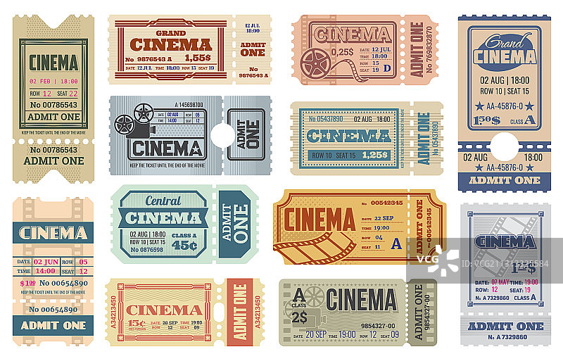 电影院入场券模板图片素材