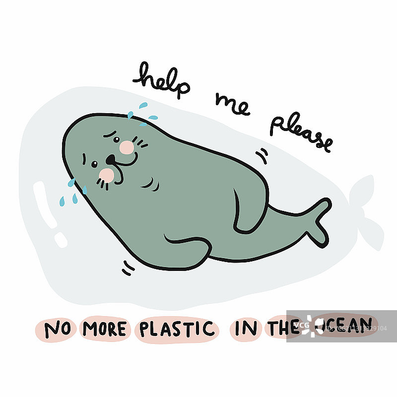 禁止海洋塑料污染警示图片素材