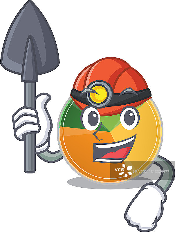 卡通矿工饼图角色图片素材