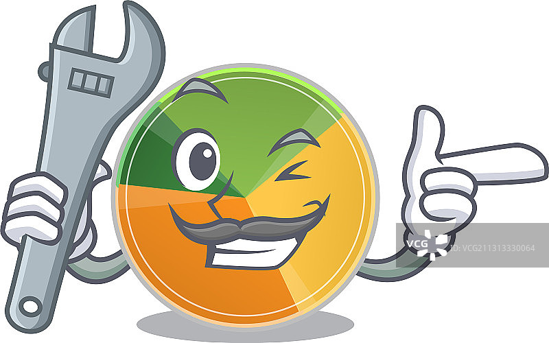 智能机械师饼图卡通人物设计图片素材