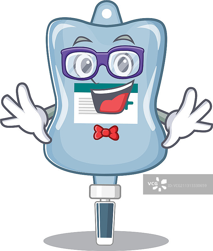 卡通人物书呆子盐水袋设计图片素材