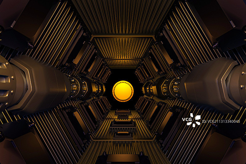 三维图形,走廊,发光,弯曲,c4d软件图片素材