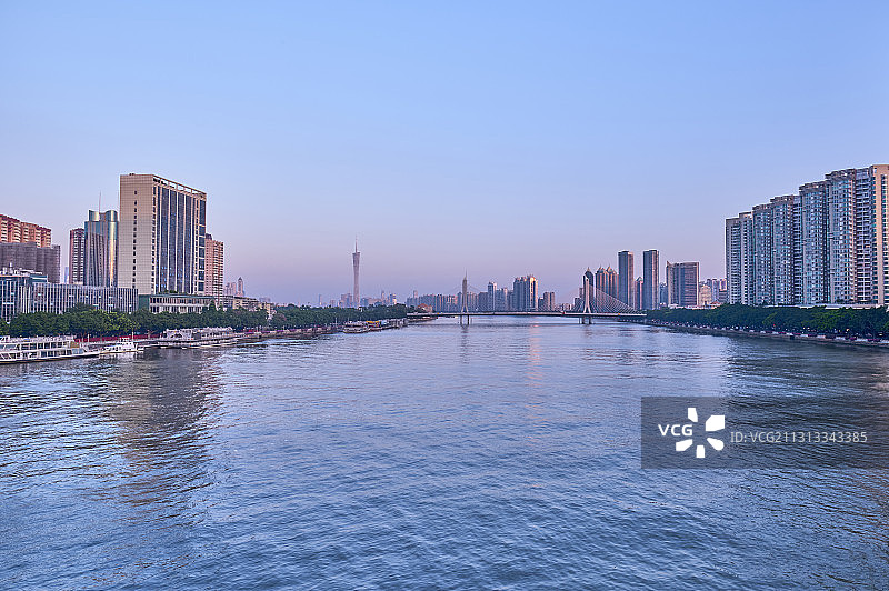 中国广州江湾大桥珠江风光图片素材