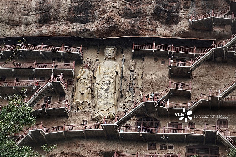 甘肃天水麦积山石窟图片素材
