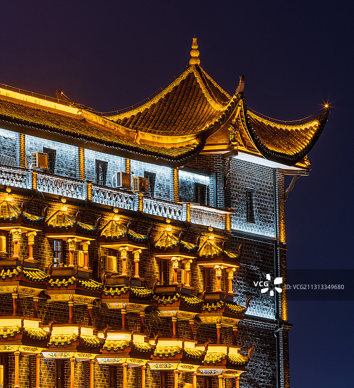 重庆市南岸区慈云寺夜景局部图片素材