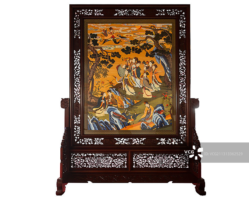 南京云锦工艺高档屏风图片素材