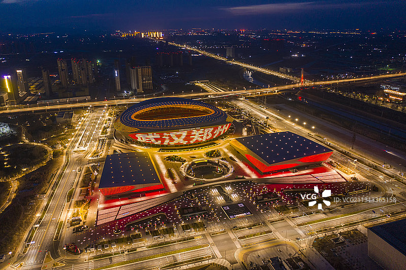 郑州奥体中心 武汉加油 疫情图片素材