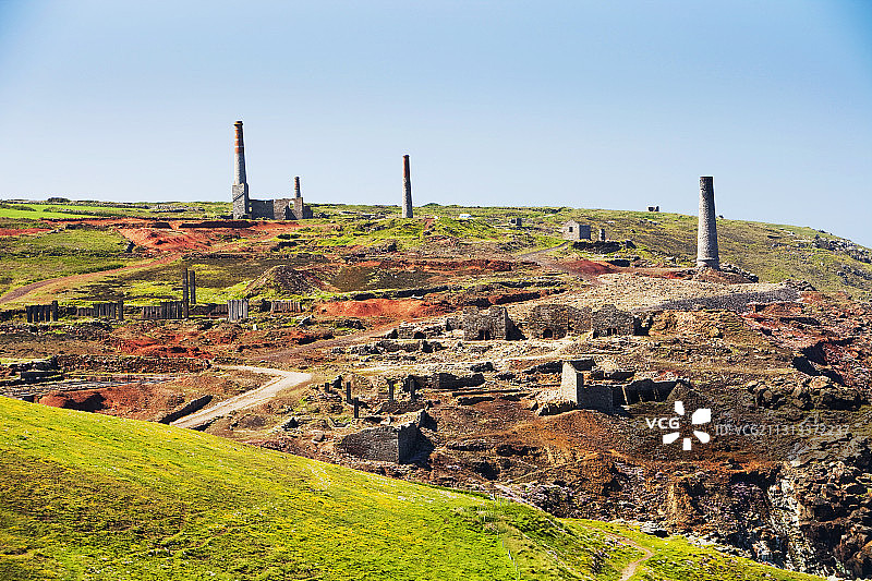 英国康沃尔圣贾斯特附近的吉沃尔锡矿图片素材