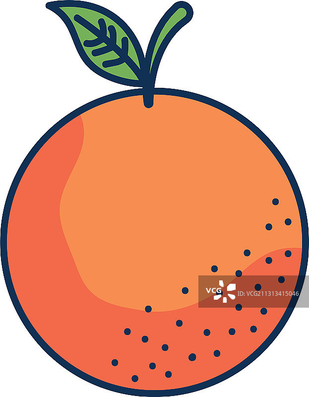 橙子水果线性填充图标图片素材