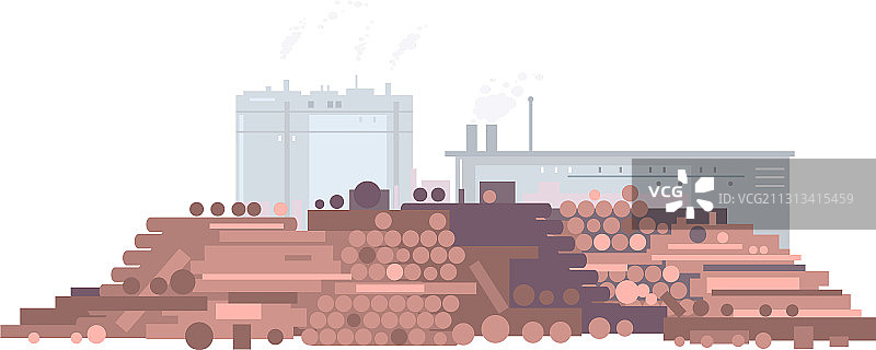 造纸厂用原木图片素材