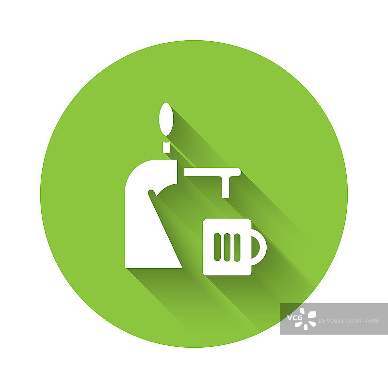 白色啤酒龙头和玻璃杯图标图片素材