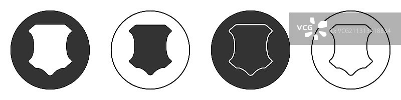 白色背景上的黑色皮革图标图片素材